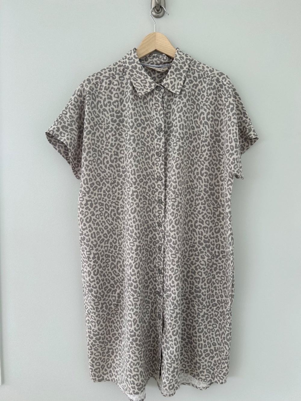NWT Soft Surroundings Je Veux Tercel Dress in Grey Leopard Sz L (14-16)